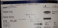Spotkanie ze Stephenem Kingiem - bilet do CCH, Hamburg 20 listopad 2013