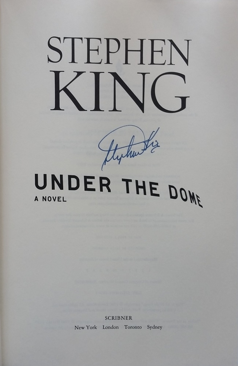 "Under the Dome" - autograf Stephena Kinga - obrazek